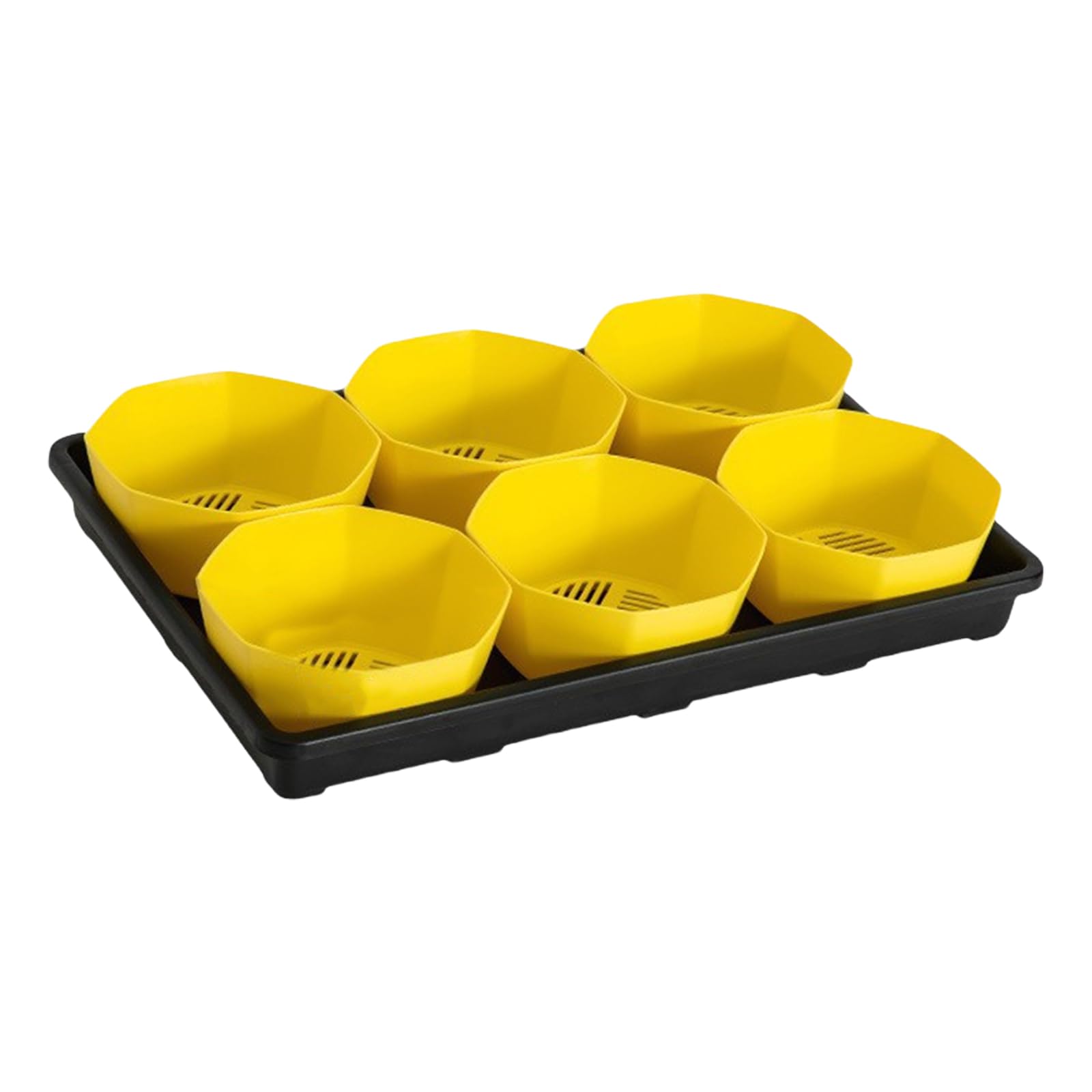 Hsioluted 6 Cell Plant Pots and Tray Set 6Inch Nursery Pots Plant Shuttle Tray for Home Balcony Garden Enthusiasts Root Health