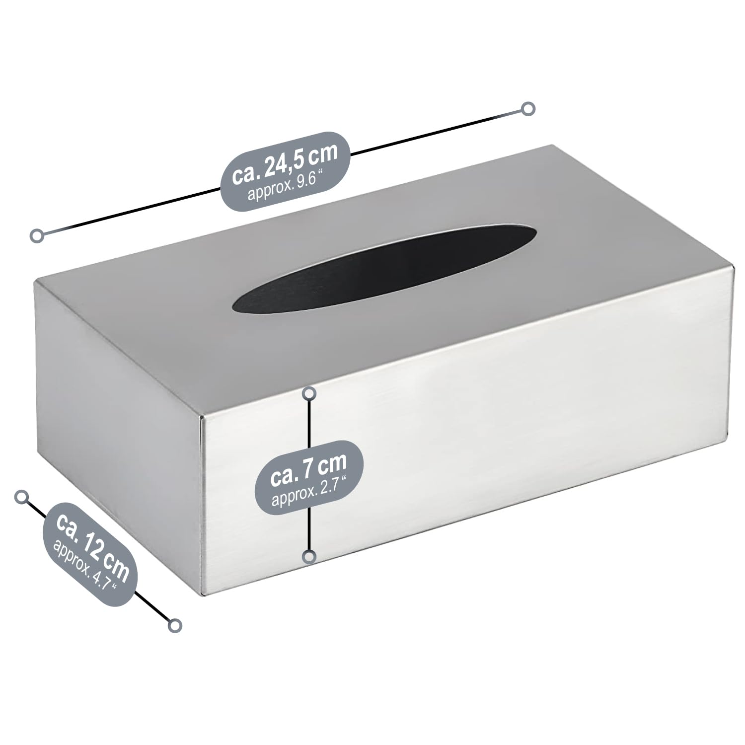 Porta Fazzoletti In Acciaio Inox Com-four® - Da Parete, Design Elegante, Per Bagno/Cucina - Foto 4