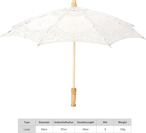 Miniatura 6 de Sombrilla de encaje para sesión de fotos, sombrilla de encaje blanco hecho a mano para boda, novia, fotografía, sombrilla con bordado de flores de