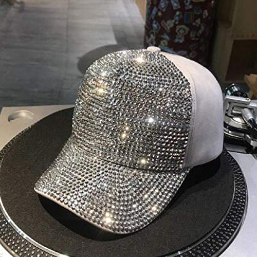 Casquette de baseball paillettes perlées en coton réglable pour femme