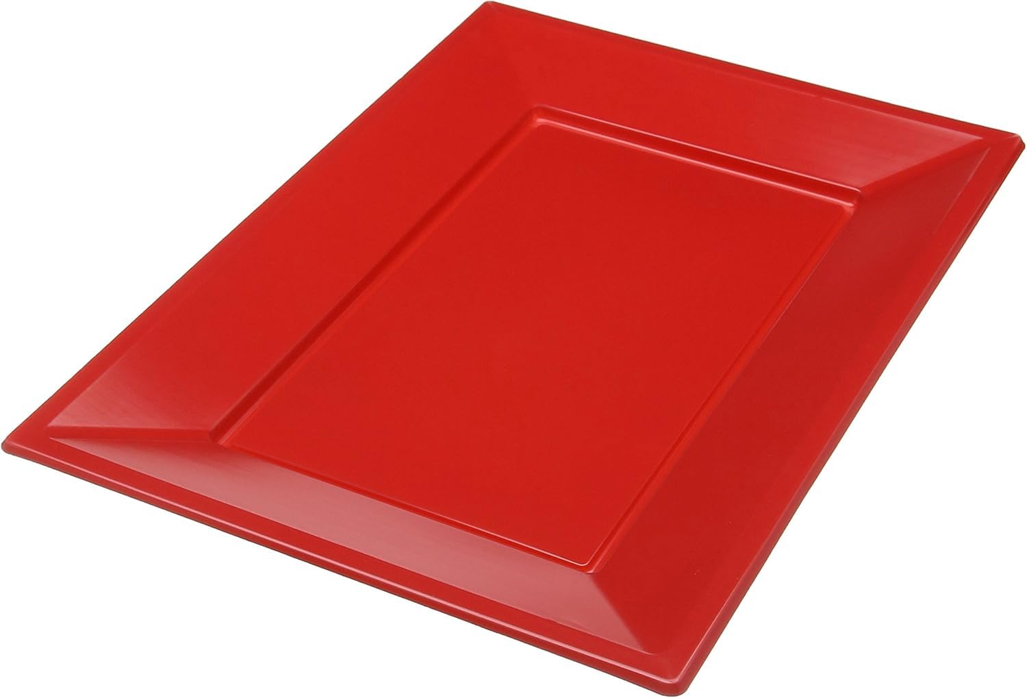 Amscan 997424 - Apple Red Rectangular Plastic Serving Platters - 3 Pack, 23*32 centimeters