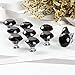 CZC HOME 10 PCS Diamond Crystal Glass Pull Handle Cabinet Knobs Cupboard Drawers Cabinet Dresser Bookcase Wardrobe (30mm, Black)
