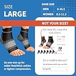 Plantar Fasciitis Sock (6 Pairs) for Men and Women, Compression Foot Sleeves with Arch and Ankle Support (Black, Large) - Image 3