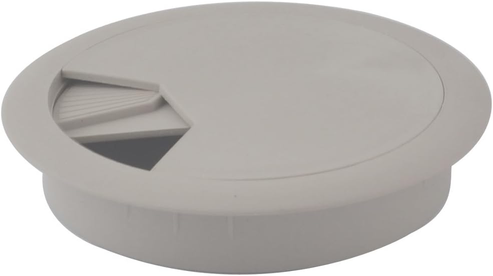 Plastic Computer Table Round Grommet Wire Cord Cable Hole Cover 79mm Dia 20pcs Gray