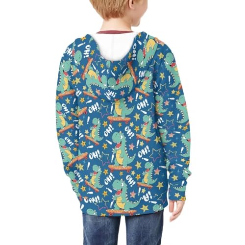 Boys Girls Zip Up Sweatshirt Soft Hooded Kangaroo Pocket Pullover Hoodies 6-16 Years4