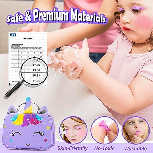 Mqsiuve 1688-8805D Kids Makeup Kit For Girl - Kids Washable Makeup Girls Toys With Unicorn Cosmetic Case, Real Girl Makeup Sets For Toddler Kid Children Christmas Birthday Gifts Toys thumb #5