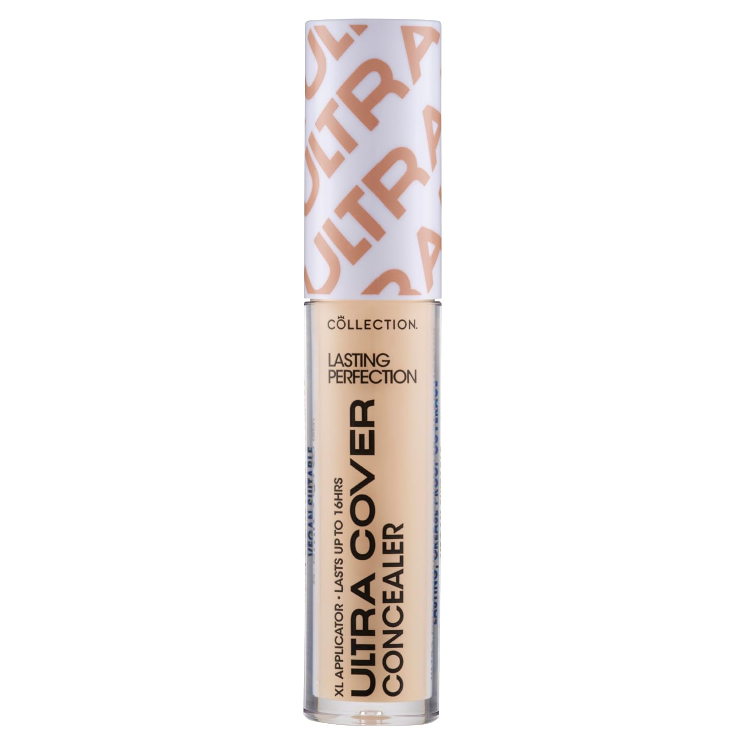 Collection Cosmetics Lasting Perfection Ultra Cover Concealer, Up to 16hr Wear, XL Applicator, Porcelain Cool (Cashew Warm)