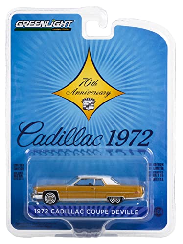 Greenlight 28100-A Anniversary Collection Series 14-1972 Cadillac Coupe Deville - Cadillac 70 Years 1:64 Scale Diecast #TOP1