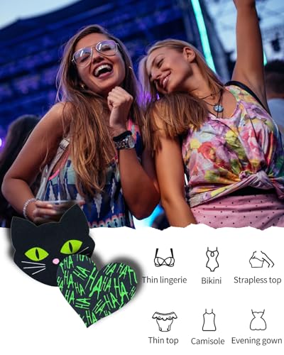 Image of CICKEE Nipple Pasties Black 9 Pairs Rave Pack Nipple Covers Stickers for Rave, Music Festivals, Beach or Daily Wear