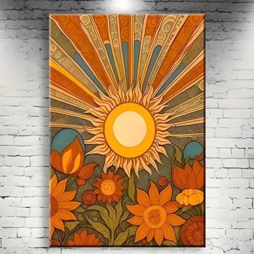 Toile murale inspirante fleurs ensoleillées 60x90 cm XBTYKPB