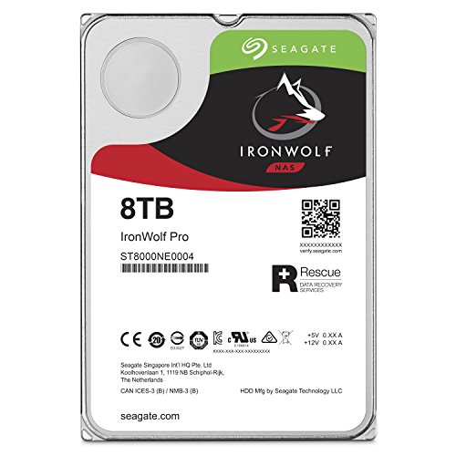 Seagate IronWolf Pro 8 TB NAS RAID Internal Hard Drive - 7,200 RPM SATA 6 Gb/s 3.5-inch (ST8000NE0004)