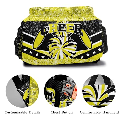 Cheer Yellow Cheerleader School Backpack Waterproof Shoulder Bag for Sport Training Competition Gift3