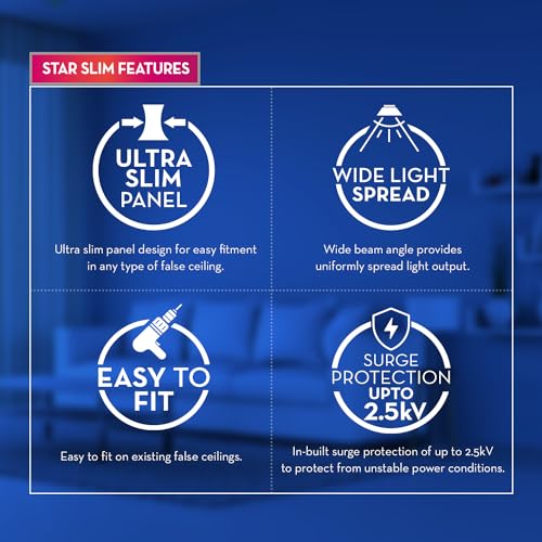 Image of Crompton Star Slim Recessed Downlighter 3W Round Cool Day Light | Pack of 2 | False Ceiling required, Cutout: 3 inch | For Hall, Bedroom, Kitchen, Office, Store