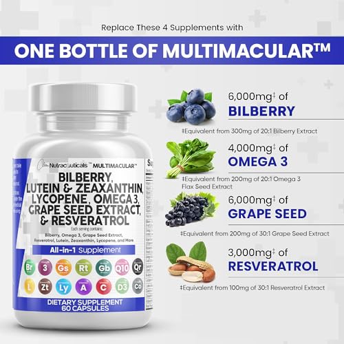 Clean Nutra Eye Vitamins with Bilberry Lutein and Zeaxanthin Supplements Lycopene 40mg Resveratrol Grape Seed Astaxanthin for Eyes - Eye Care Health Support Eye Vitamin and Mineral Supplement - Image 4