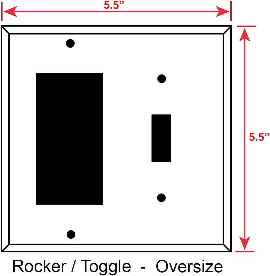 Art Plates - 2-Gang Combination OVERSIZED Switch Plate - OVER SIZE Wall Plate - Rocker - Toggle - Seashells on The Beach - Made in USA
