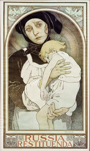 Tableau Alphonse Mucha 60x90cm pour décoration murale de chambre vintage