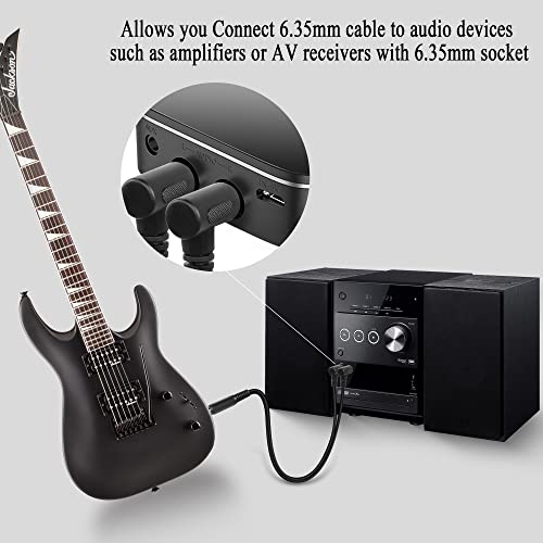 Cable AUX QIANRENON 6.35mm TRS Y 34cm Negro miniatura 3