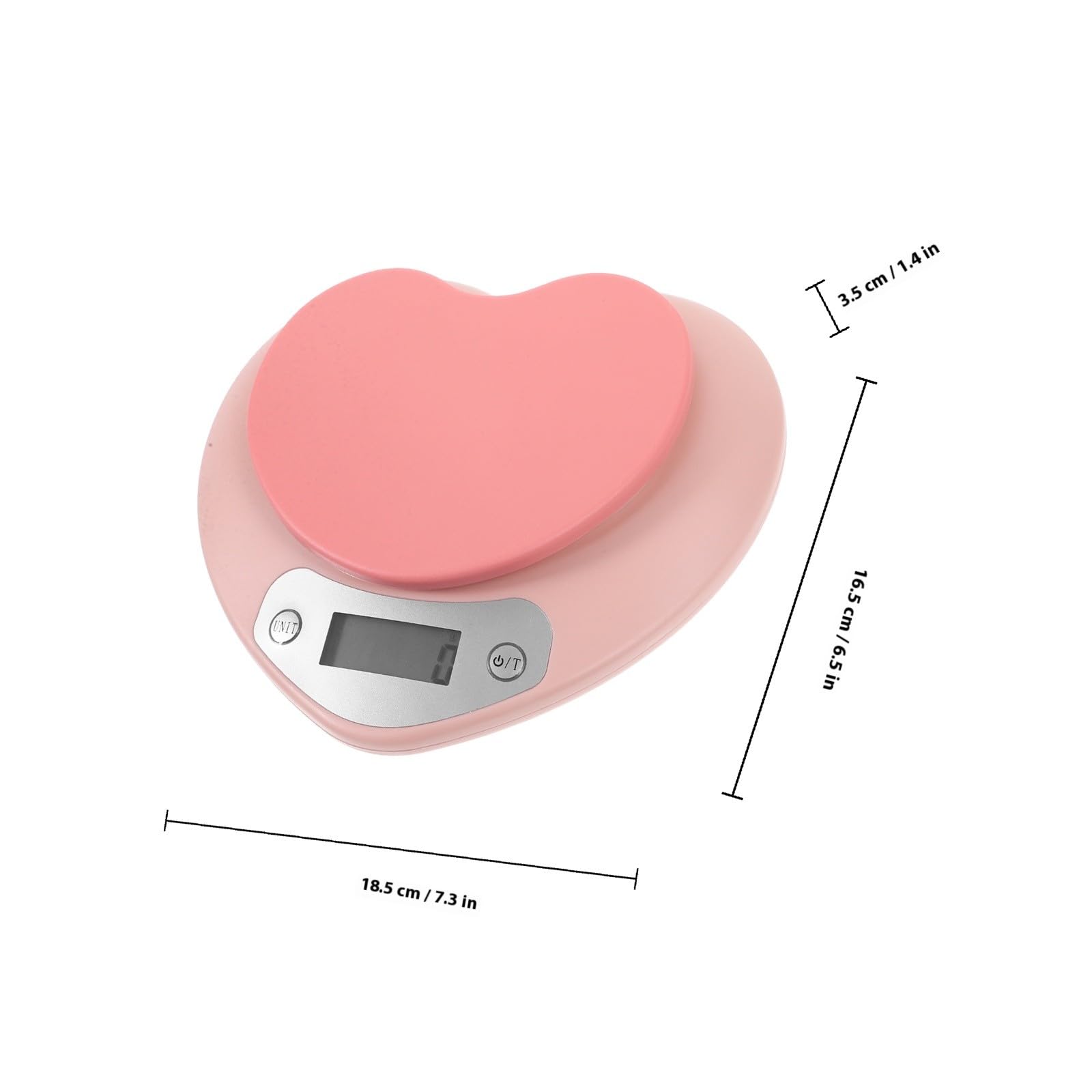 Báscula de Cocina Electrónica Rosa de Plástico Precisión 1g-5Kg Mini Digital para Repostería y Horneado Adecuado para Hogar Panaderías y Control Dietético