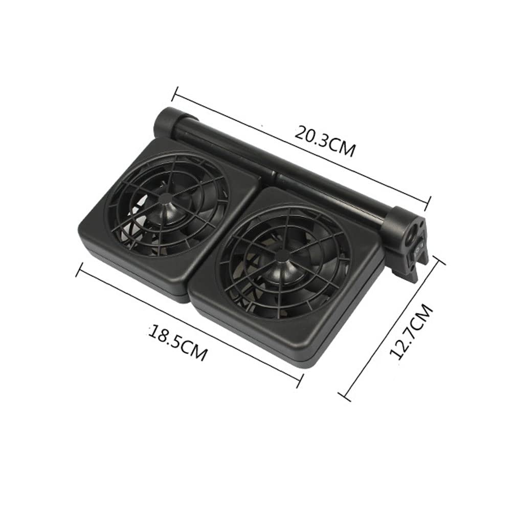 Ventilateur de Refroidissement de l'aquarium, 2 Niveaux Aquarium Aquarium Aquarium Ventilateur de rafraîchissement de Poisson Refroidisseur éolien Froid pour Le sel/Eau Douce,2 Heads