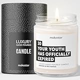 30th Birthday Gifts - Luxury Soy Wax Candle - Vanilla, Jasmine, Sugared Almond - Makester