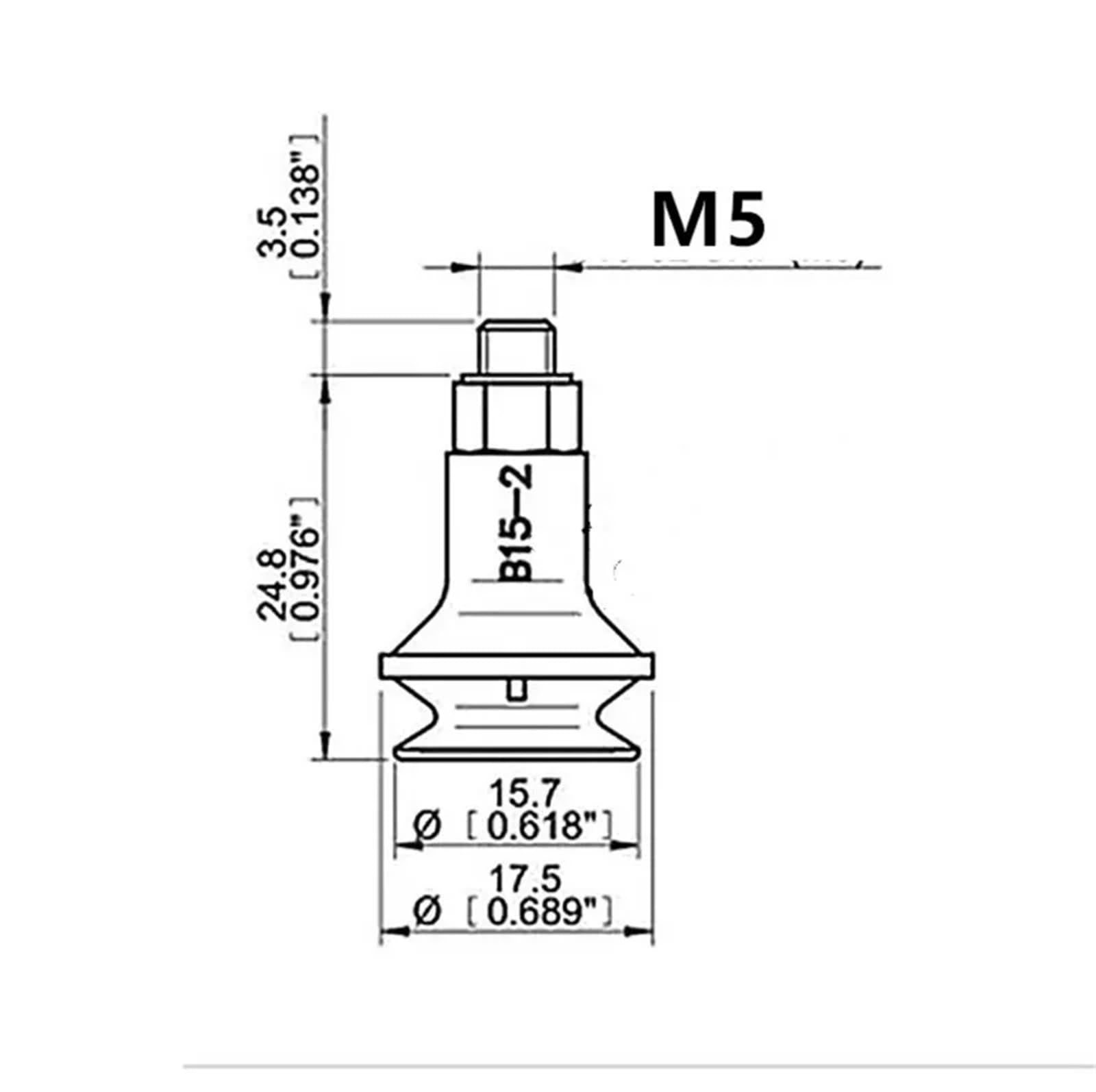Pneumatischer Vakuumsaugnapf B15-2 VB15-2 B15-2-A5 Gummi