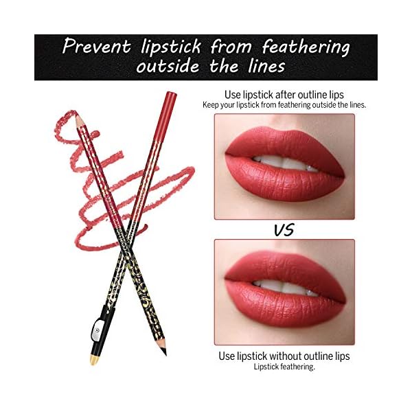 High-Pigmented-Lip-Liner-Set-Pack-of-12-Creamy-and-Smooth-2-in-1-Matte-Make-Up-Lip-Liners-Pencil-for-DailyTravelPartyWork-with-Eyeliner-Function-and-Sharpener High Pigmented Lip Liner Set - Pack of 12 Creamy and Smooth 2-in-1 Matte Make Up Lip Liners Pencil for Daily/Travel/Party/Work, with Eyeliner Function and Sharpener