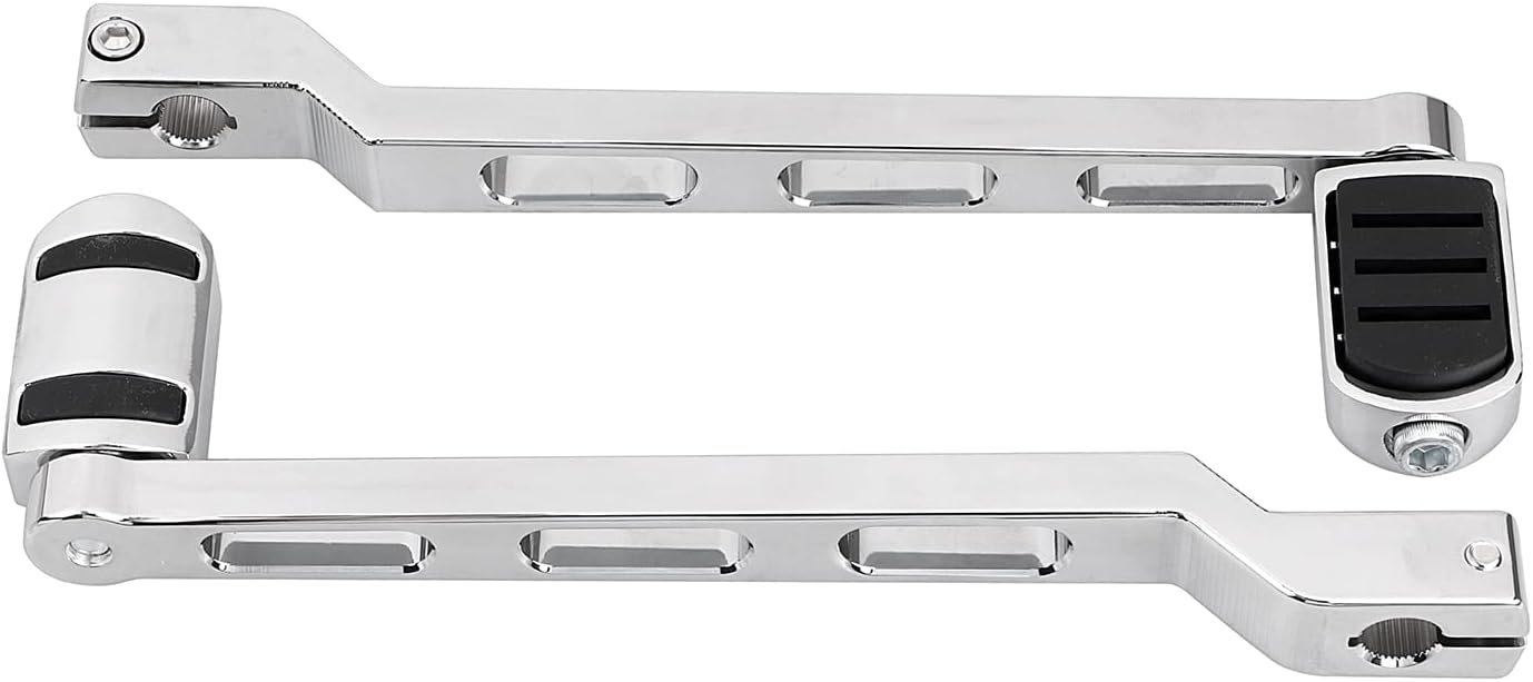 SHMT Extended Shifter Lever Heel Toe 9.84" Shift Levers with Shifter Pegs for Harley Softail FL 1986-later, Touring Electra Road Glide 1988-later, Chrome