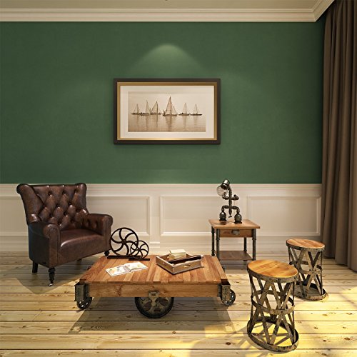 HANMERO Europa Schön Wohnen Wallpaper Stoffdruck Vliestapete 0,53 * 10m für Wohnzimmer Dunkelgrün Cover