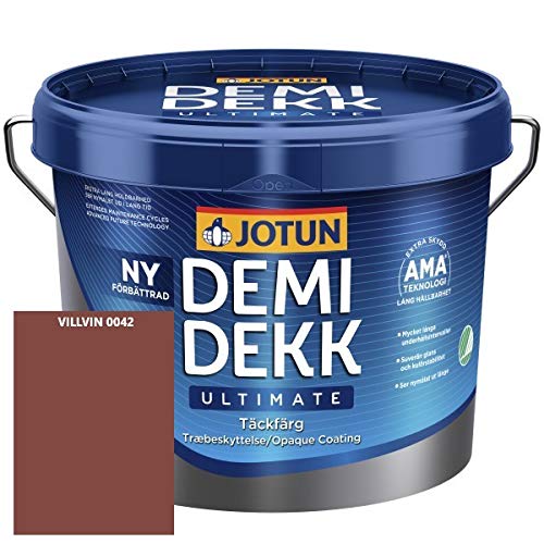JOTUN DEMIDEKK ULTIMATE Täckfärg Holz-Farbe | Wetterschutz-Farbe | Holzschutz-Farbe | Absolute Premium-Qualität |3 Liter VILLVIN 0042
