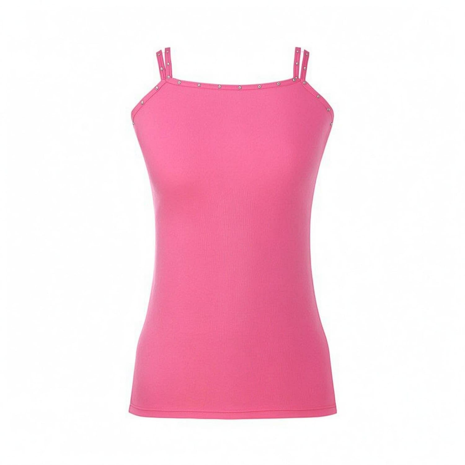 ZOOMELLA Fitted Skating Training Vest Thin Straps Figure Skating Vest Scooped Neckline Sleeveless Training Top Straight Hem, Pink, Xxl|Dresses|Sporting Goods-picture-19