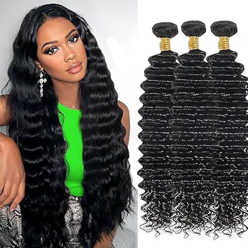 Extensions cheveux humains Deep Wave brésiliens double trame anti-nœuds pour femmes