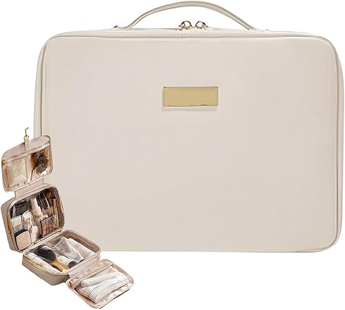 Bolsa cosmética portátil de gran capacidad, Productos para el cuidado de la piel, Bolsa de almacenamiento de cepillo de maquillaje, Bolsa de