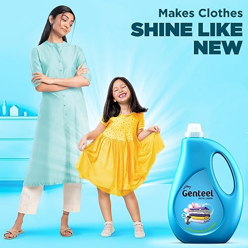 Genteel Matic Liquid Detergent 1kg bottle + 1kg Refill Pouch For Top