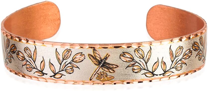 FRONT LINE JEWELRY Artisan Copper Bracelets – Adjustable Native American Copper Cuff Jewelry Horse/Bear/Turtle/Wolf/Cat/Butterfly/Leopard/Dragonfly/Bigfoot/Hummingbird/Moose Animal Wildlife Jewelry