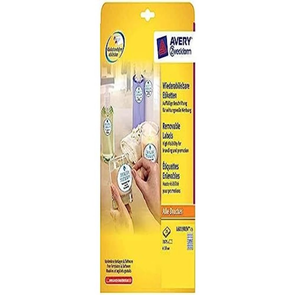 Étiquettes CD SuperSize Avery Zweckform - 10 Feuilles Brillantes Pour Imprimante Jet D'Encre