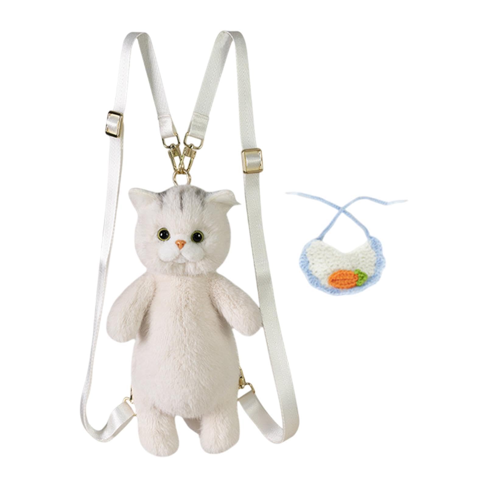 nivaa Stuffed Cat Doll Backpack Daypack for Anniversary Birthday Gift Street Party Blue Knitted-picture-54