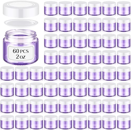 Image of Layhit 60 Pcs 2 oz Glass Jars with Lids Airtight Jars Bulk,Purple