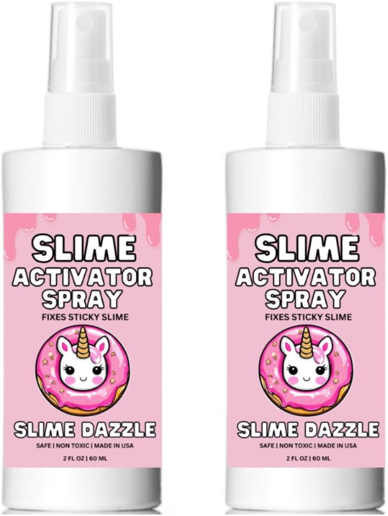 Slime Activator Spray 2 Fl Oz x 2 Pack Fix Sticky Slime Made in USA Slime Dazzle