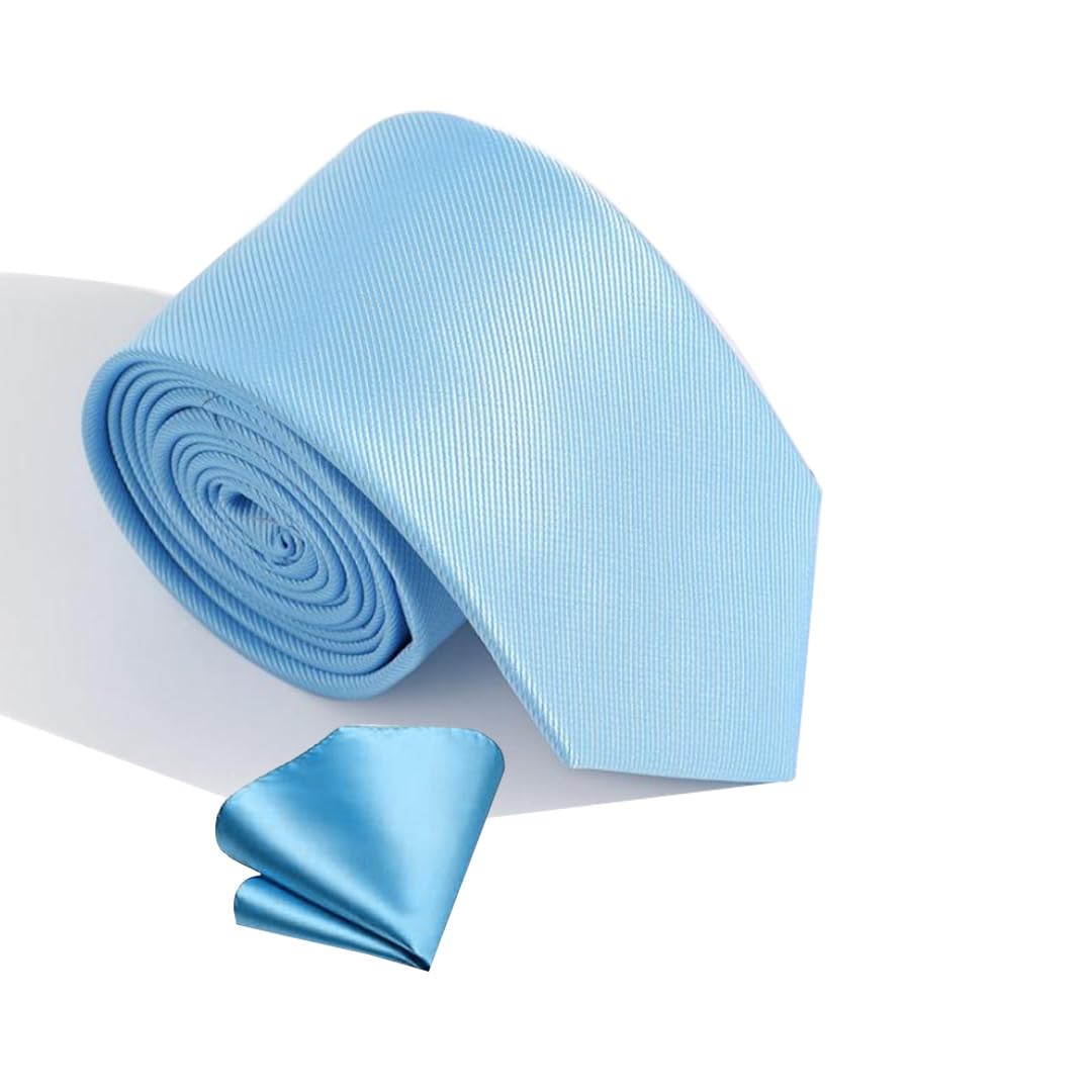 Classy Plain Solid Colored Microfiber Necktie for Men-image-46