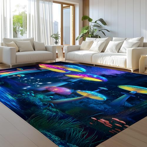 Alfombras suaves y esponjosas para dormitorio con diseño de setas 4