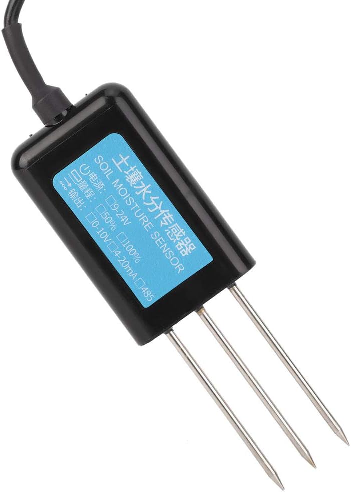 Soil Humidity Sensor 4-20mA Output Greenhouse Water Content Tester Meter with 316 Stainless Steel Probe IP68