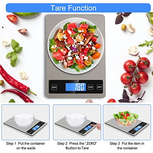 Zibet DZC3-SLD Food Scale,33Lb/15Kg Rechargeable Digital Kitchen Scale,1G/0.1Oz Precise Graduation,Ounces And Grams thumb #4