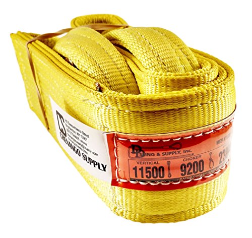 DD Sling. Multiple Sizes! (100% Made in The USA) 4" x 6' 2 Ply Nylon Lifting Sling, Eye & Eye, Heavy Duty (900 Webbing), 11,500lbs Vertical, 9,200 Choke, 23,000 Basket (4" x6')