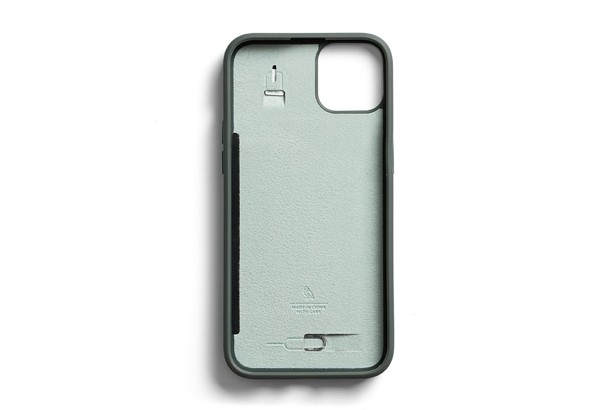Bellroy Phone Case – 3 Card für iPhone 15 Plus (Leder-iPhone-Hülle, Handy-Geldbörse) - Everglade