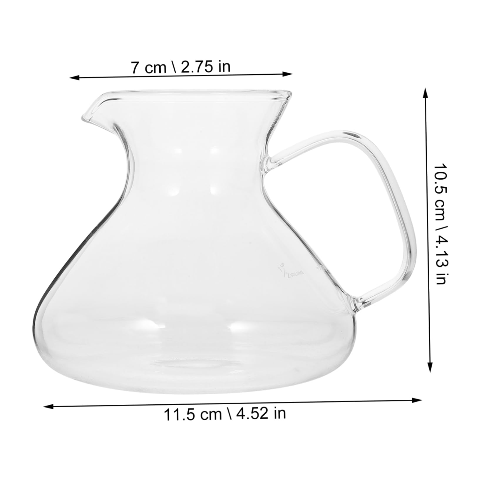 FUNOMOCYA 300ml Glass Coffee Pot with Anti-scald Handle Versatile Teapot for Hot Cold Drinks