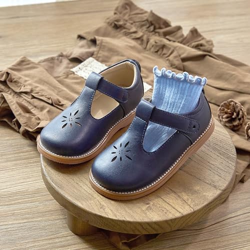 Image of Flaryzone Toddler Little Girl Mary Jane School Uniform Oxfords Flat Dress Shoes