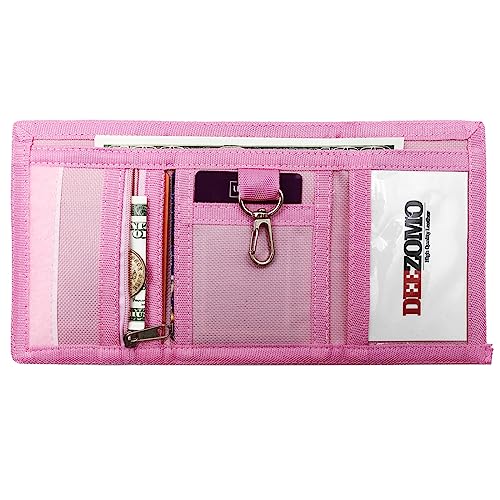 Image of RFID Trifold Canvas Outdoor Cartoon Wallet for Kids /Slim Front Pocket Wallet with Zipper (Dessert)
