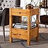 bali & pari Azmi Wood Nightstand, 2-Drawer, Light Mappa Burl #1