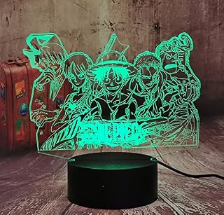 Monkey D Luffy Roronoa Zoro Night Light Anime 3D LED Children Lamp Vinsmoke Sanji Nami Usopp USB Remote16 Color 4 Flash Mode Room Decor Sleep Table Light Holiday Kid Toy Boy Birthday Xmas Gift