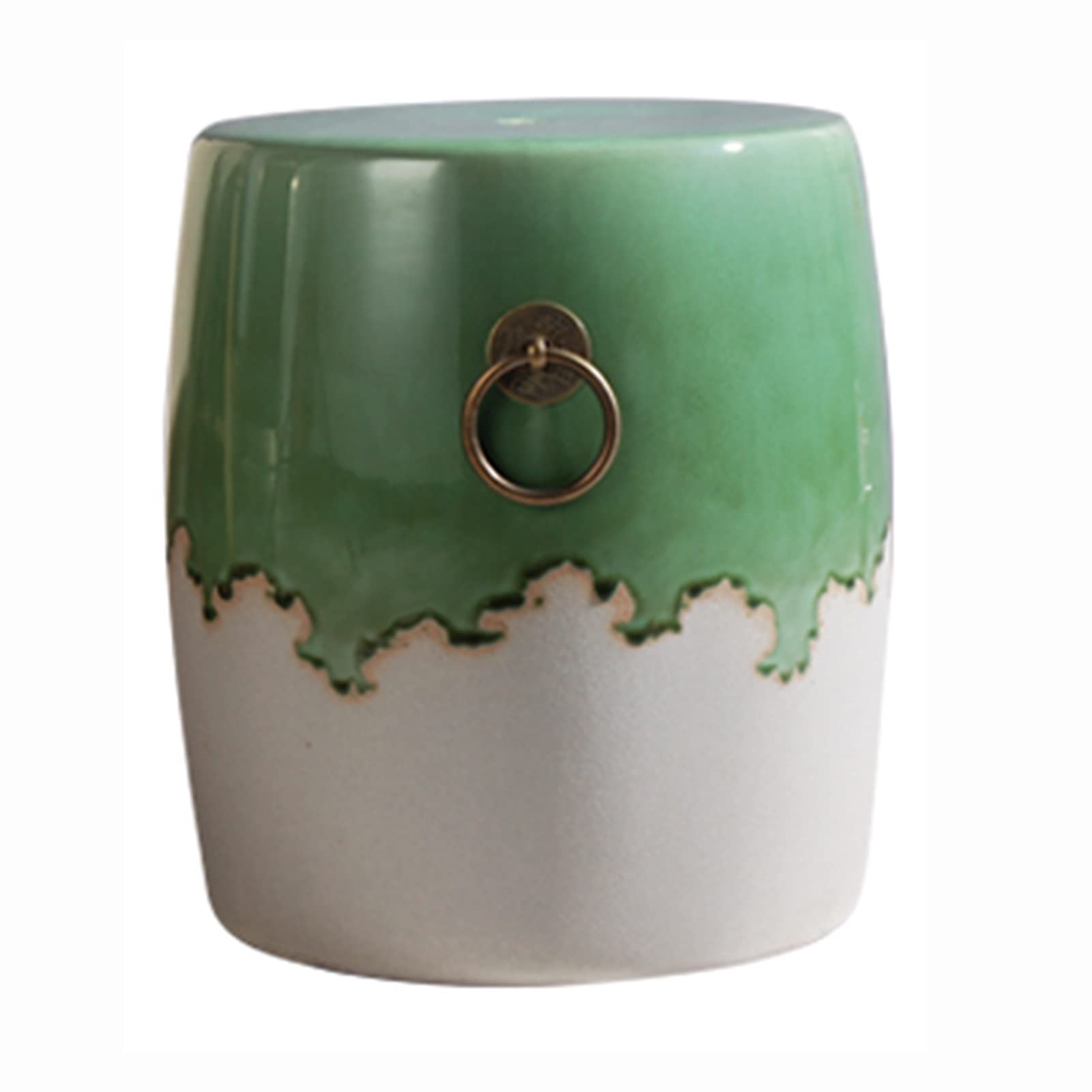 Ceramiczny klasyczny okrągły stołek ogrodowy, szkliwiony gładki dekoracyjny ceramiczny stołek ogrodowy ponadczasowy, uniwersalne meble ogrodowe do ogrodu, patio, trawnika i gospodarstwa domowego